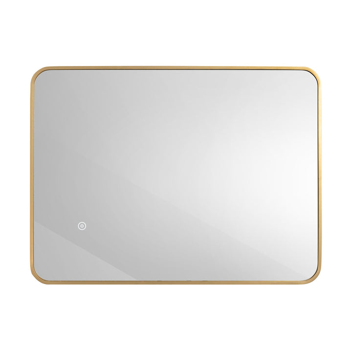 Brushed Brass 800mm x 600mm Frame Mirror with Colour Change