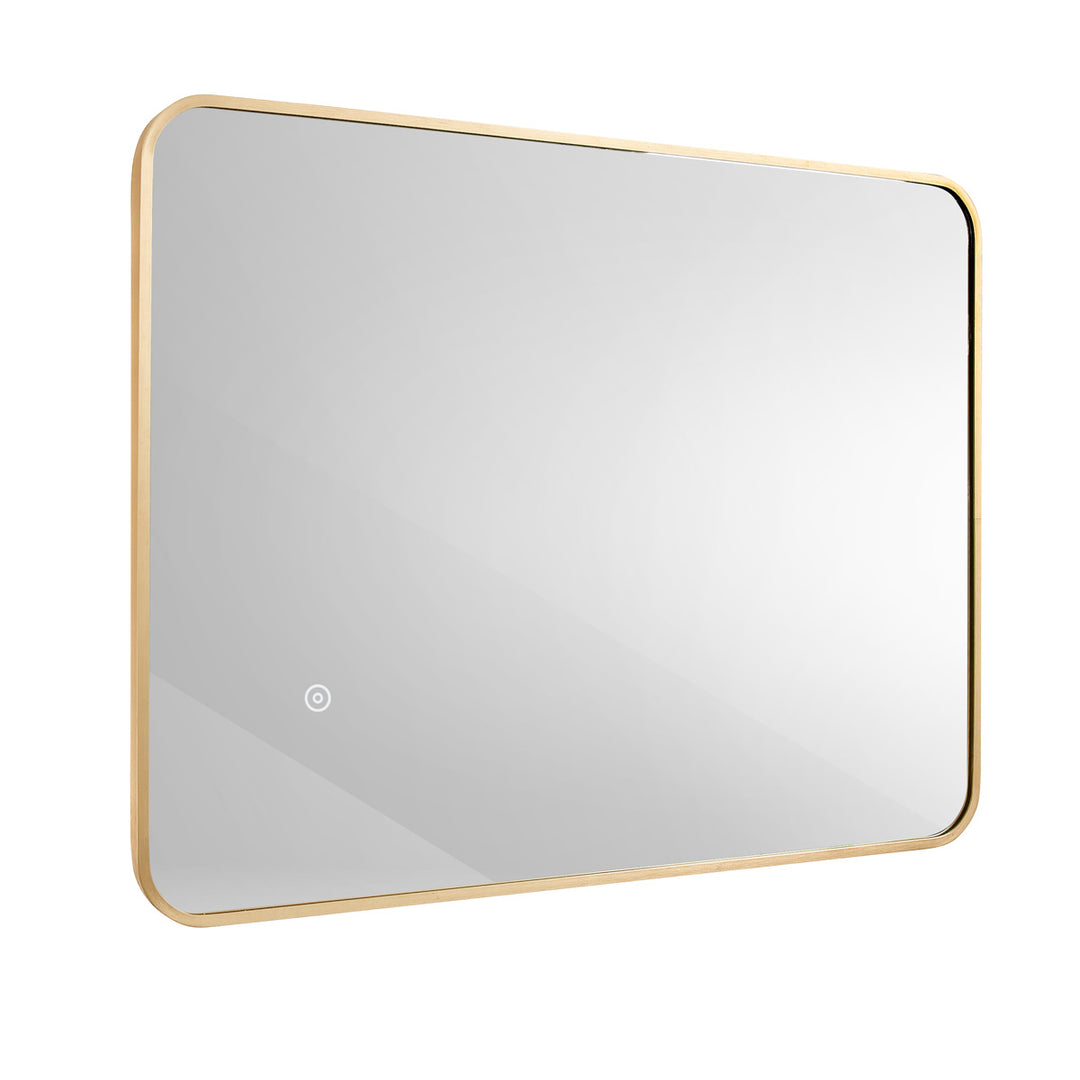 Brushed Brass 800mm x 600mm Frame Mirror with Colour Change