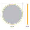 Brushed Brass 800mm Round Frame Mirror with Colour Change