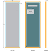 Belleza 1500mm x 500mm Brushed Brass LED Mirror with Colour Change - Technical drawing