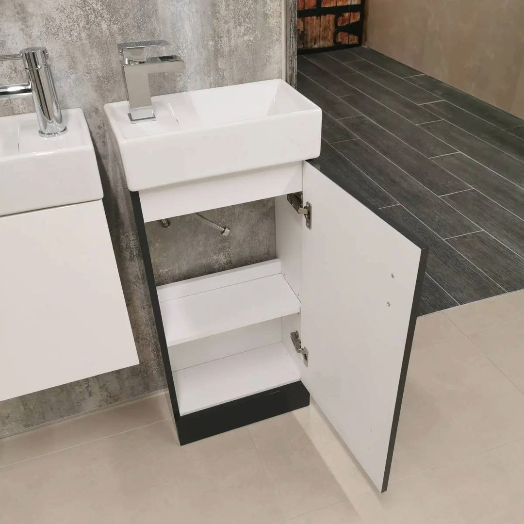 Minuto 400mm Floor Standing Vanity &amp; Toilet - Anthracite