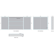 Bella LED Mirror Cabinet 700 x 800mm Double Door and Shaver - Matt Silver - Technical drawing