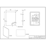 Eliseo Ricci Soft Square LED 500x700mm Mirror - Black Frame - Technical drawing