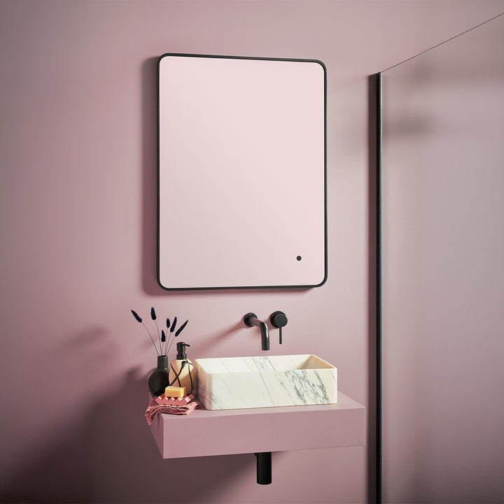 Eliseo Ricci Soft Square LED 600x800mm Mirror - Black Frame
