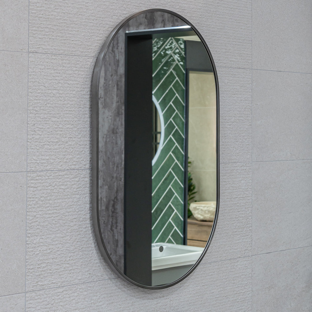 Aubrey LED Mirror 500 x 800mm - Gunmetal