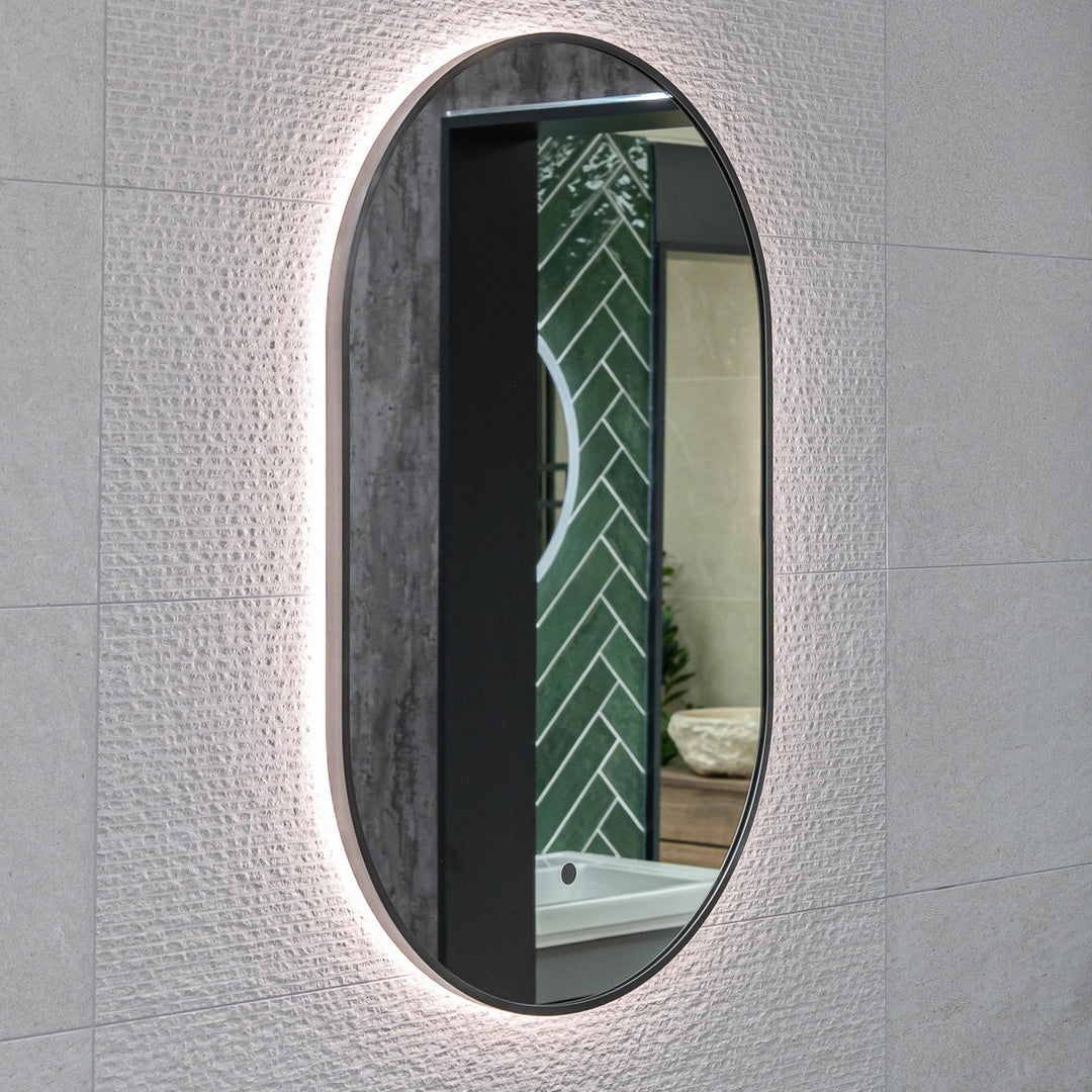 Aubrey LED Mirror 500 x 800mm - Gunmetal