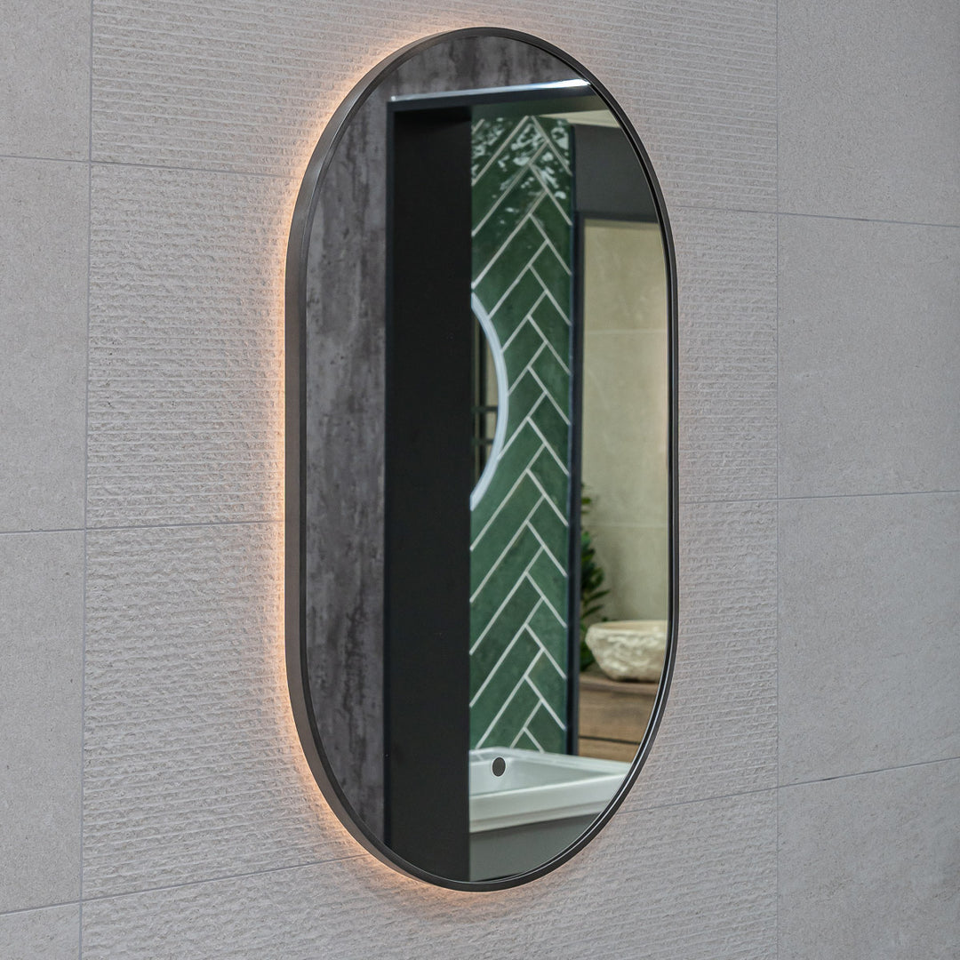 Aubrey LED Mirror 500 x 800mm - Gunmetal