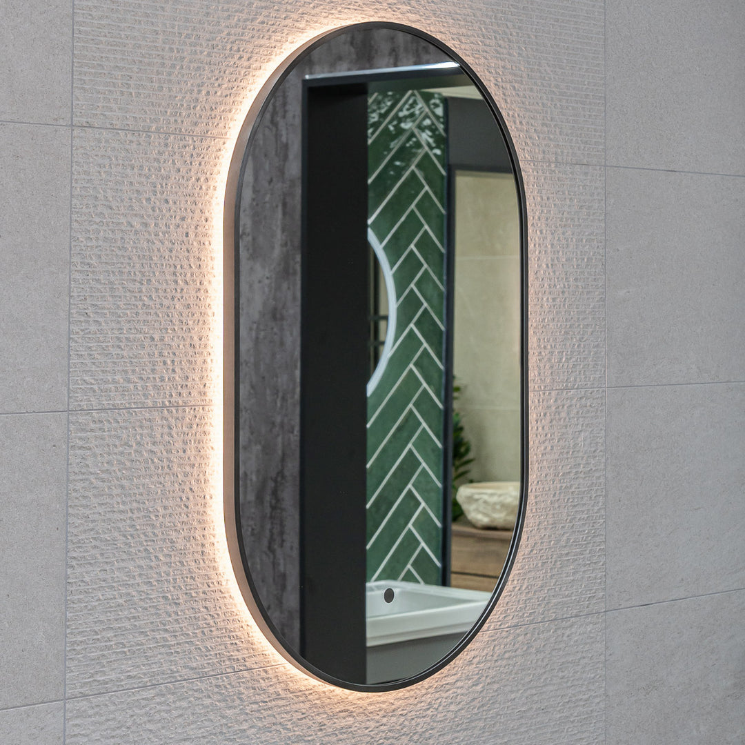 Aubrey LED Mirror 500 x 800mm - Gunmetal