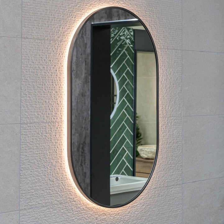 Aubrey LED Mirror 500 x 800mm - Gunmetal