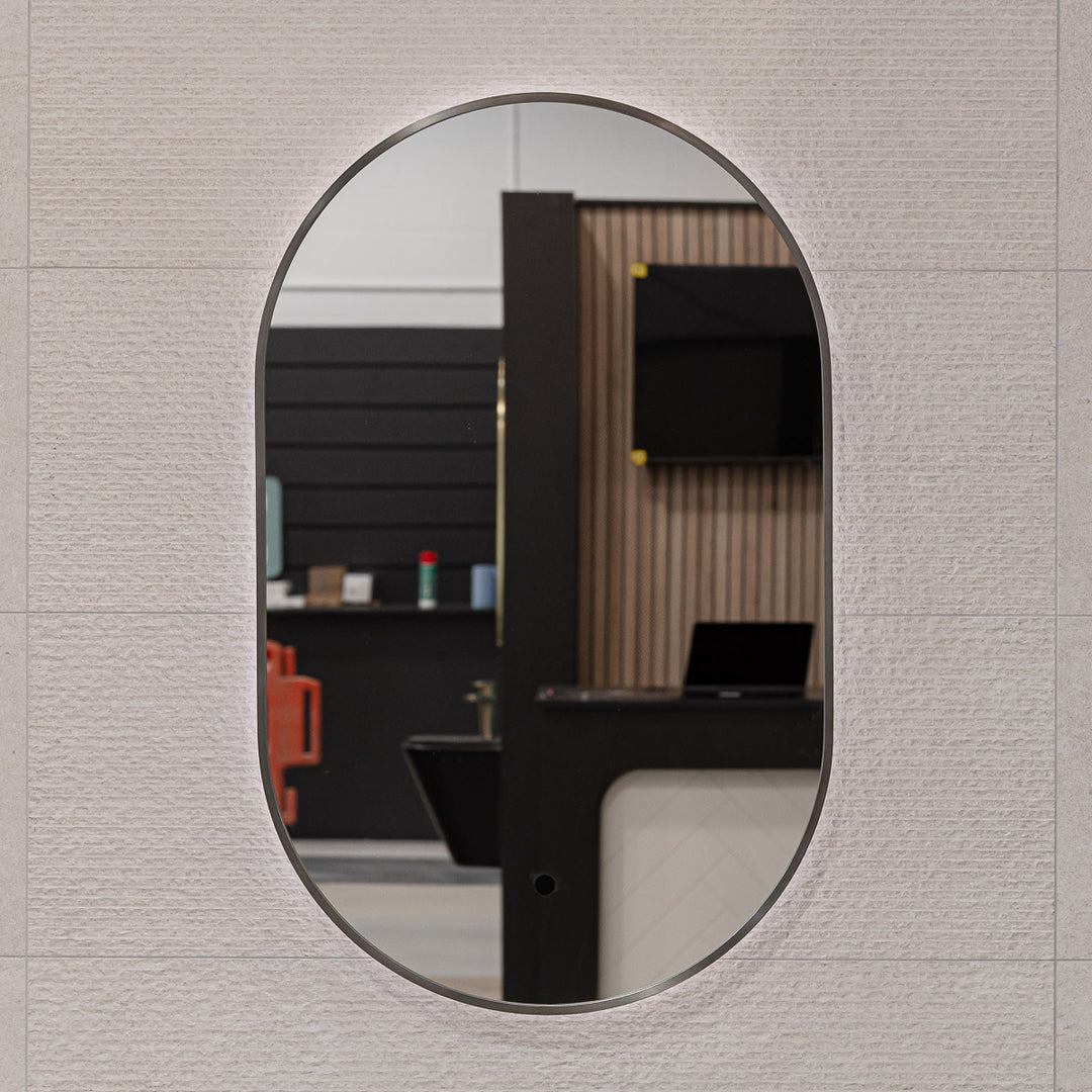 Aubrey LED Mirror 500 x 800mm - Gunmetal
