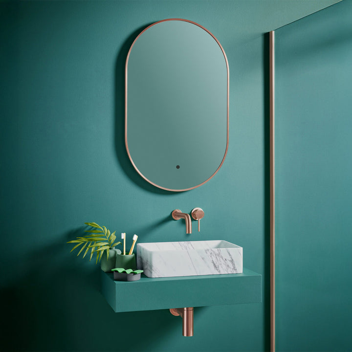Aubrey 800 x 500mm LED Mirror - Brushed Bronze