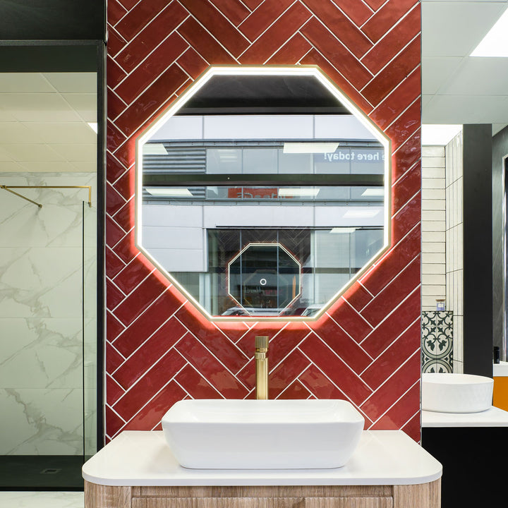 Passa Octagonal Mirror 800 x 800mm - Brushed Brass