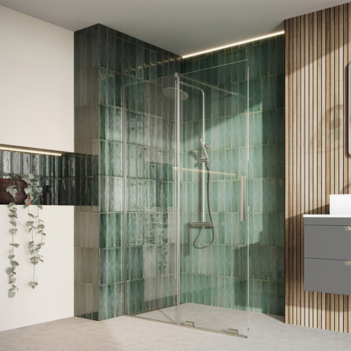 Kiimat 8motion 8mm Sliding Wetroom 1500mm x 2000mm - Brushed Nickel