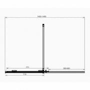 Kiimat 8motion 8mm Sliding Wetroom 1500mm x 2000mm - Bronze - Technical drawing
