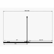 Momentum 8mm Sliding Wetroom 1700mm x 2000mm - Black - Technical drawing