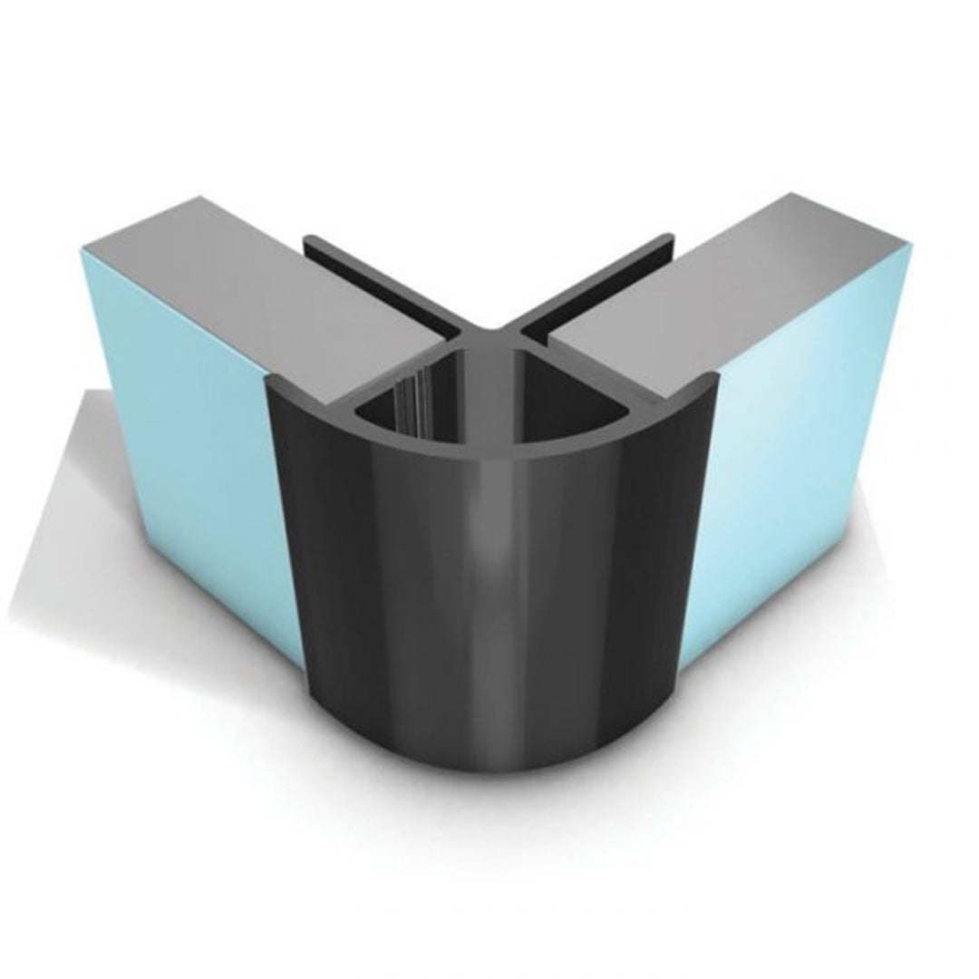 CLASSIC Type B External Corner Aluminium Extrusion - Matt Black - 2450mm Long