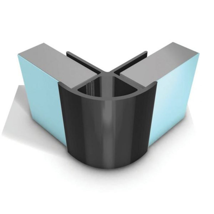 CLASSIC Type B External Corner Aluminium Extrusion - Matt Black - 2450mm Long