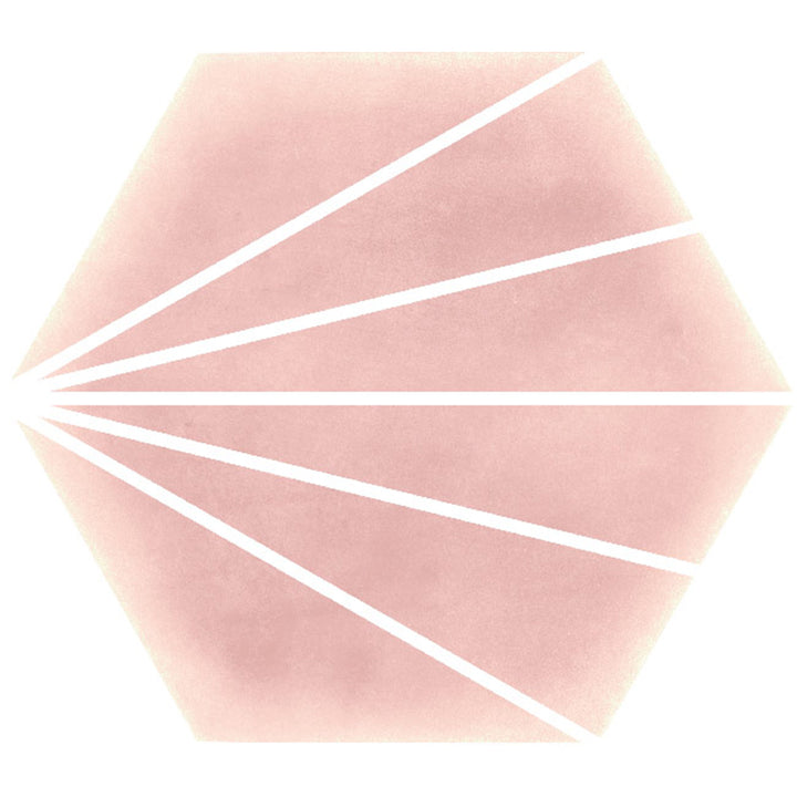 Palm Stripe Pink 14 x 16 Porcelain Hexagon Tile - 56.43sqm Pallet