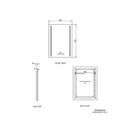 Trax 700 x 500 LED Mirror with Demister - Technical drawing