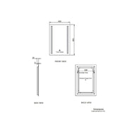 Parallel 600 x 400mm LED Mirror - Technical drawing