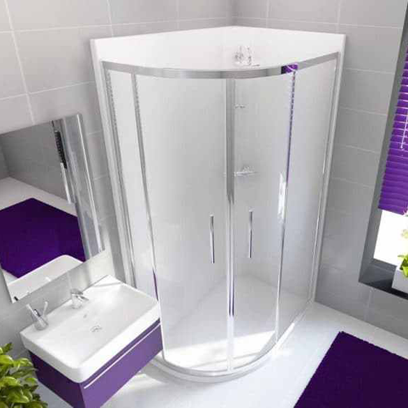 Neptune 1200 x 900mm Porcelain White Offset Quadrant Leak Free Shower Pod - Left Hand
