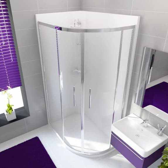 Neptune 1200 x 900mm Porcelain White Offset Quad Leak Free Shower Pod - Right Hand