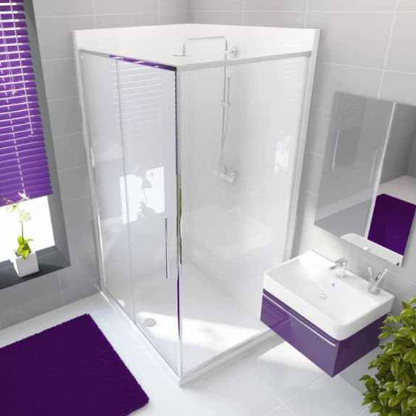 Neptune 1200 x 900mm Porcelain White Rectangle Leak Free Shower Pod - Right Hand