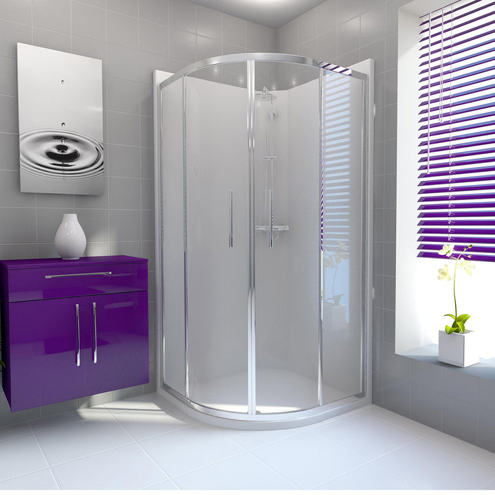 Neptune 900mm Porcelain White Quadrant Leak Free Shower Pod With Double Doors