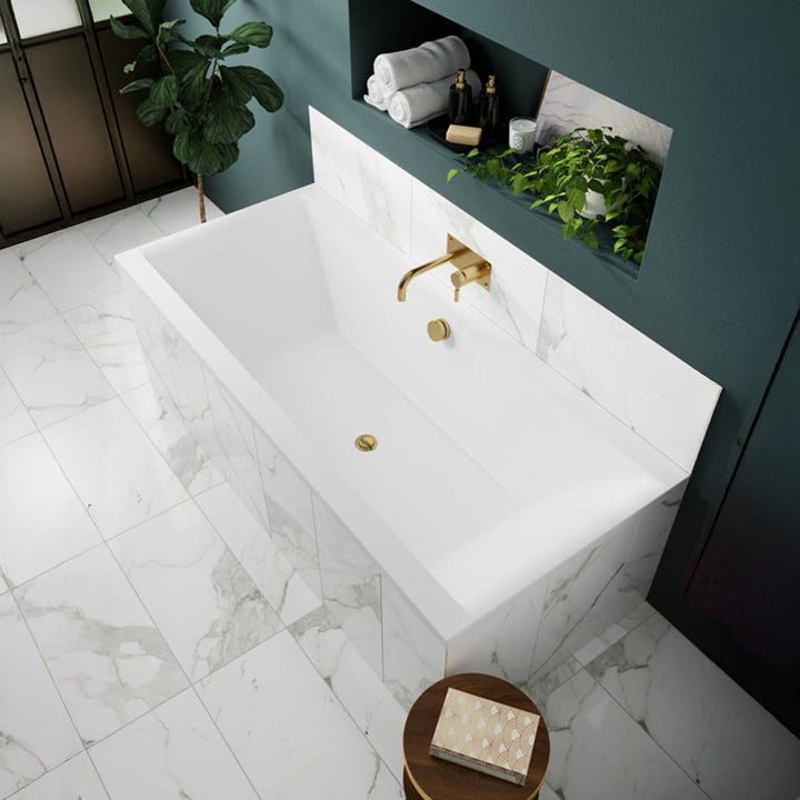 Nuie Square Double Ended Bath 1700x750 - White