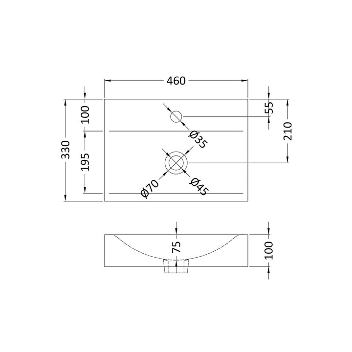 Nuie 330 x 460mm Counter Top Basin