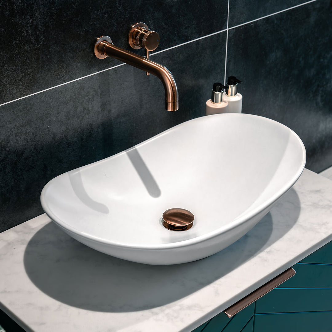Hudson Reed Round Vessel - Matt White 155x615x360mm