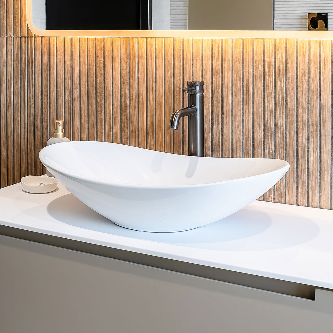 Hudson Reed Round Vessel - Matt White 155x615x360mm