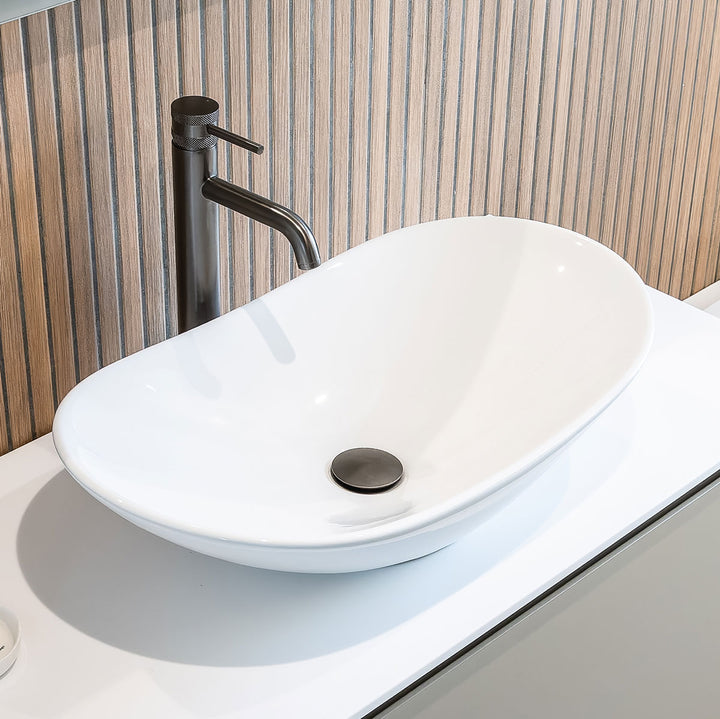 Hudson Reed Round Vessel - Matt White 155x615x360mm