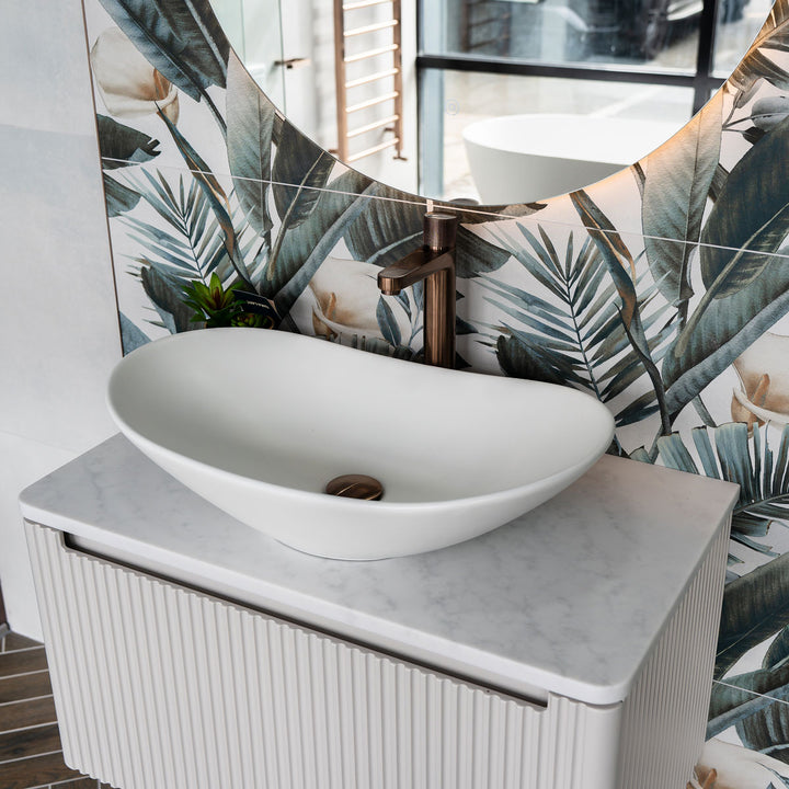 Hudson Reed Round Vessel - Matt White 155x615x360mm