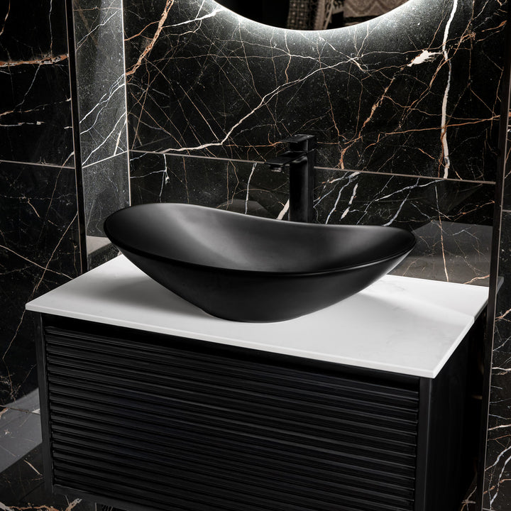 Nuie 615mm Counter Top Basin - Matt Black