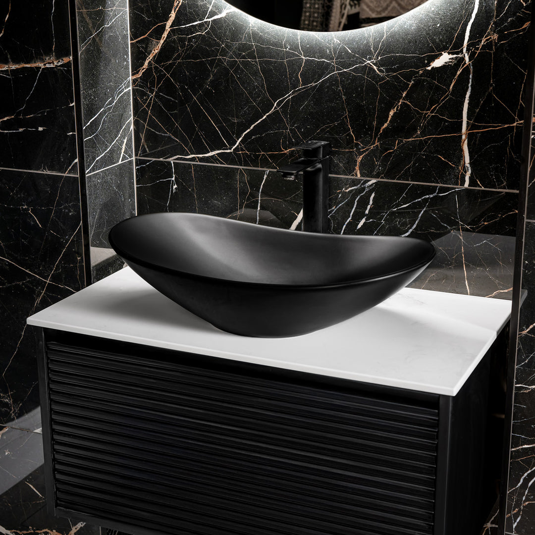 Nuie 615mm Counter Top Basin - Matt Black