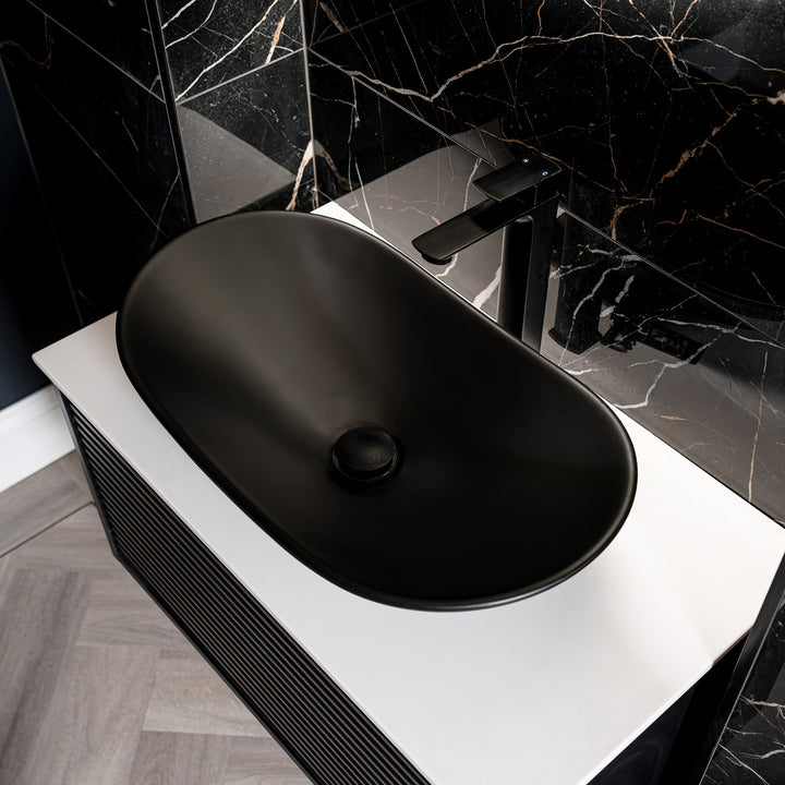 Nuie 615mm Counter Top Basin - Matt Black
