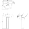 Nuie Freya 550mm Basin & Full Pedestal