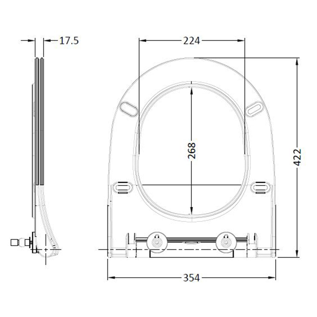 Nuie Round Sandwich Short D Shaped Toilet Seat