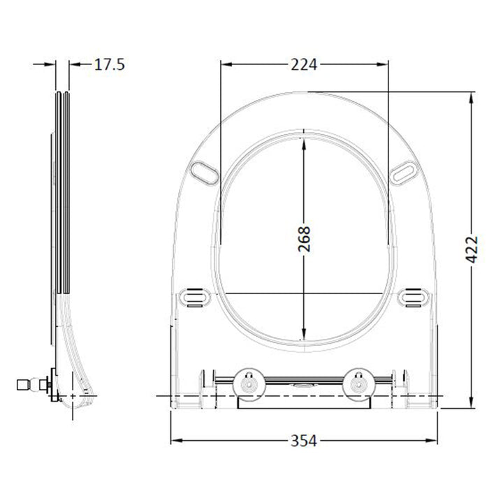 Nuie Round Sandwich Short D Shaped Toilet Seat