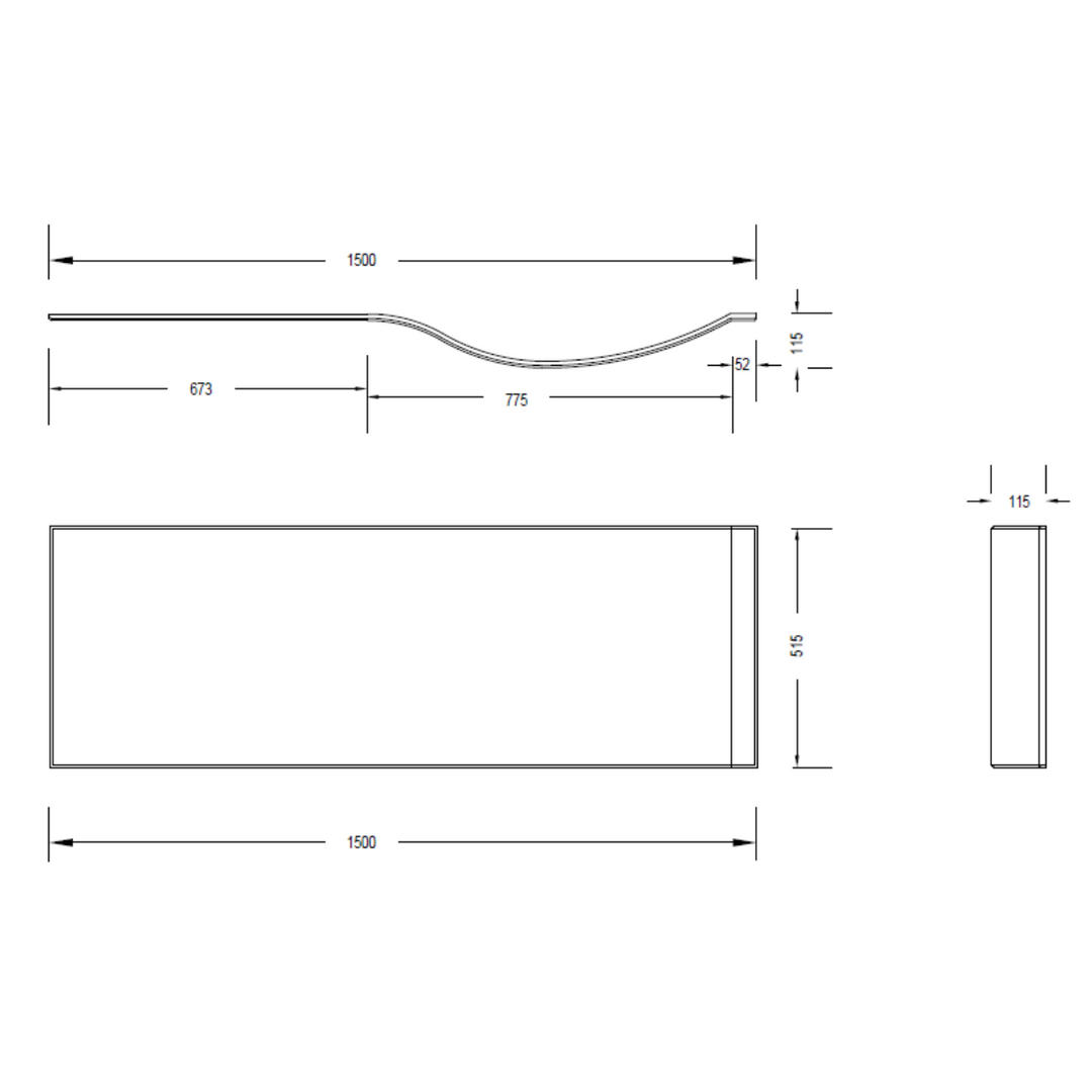 Viktor Benson 1500mm Right Hand P Shape Shower Bath with Panel and Screen Deal
