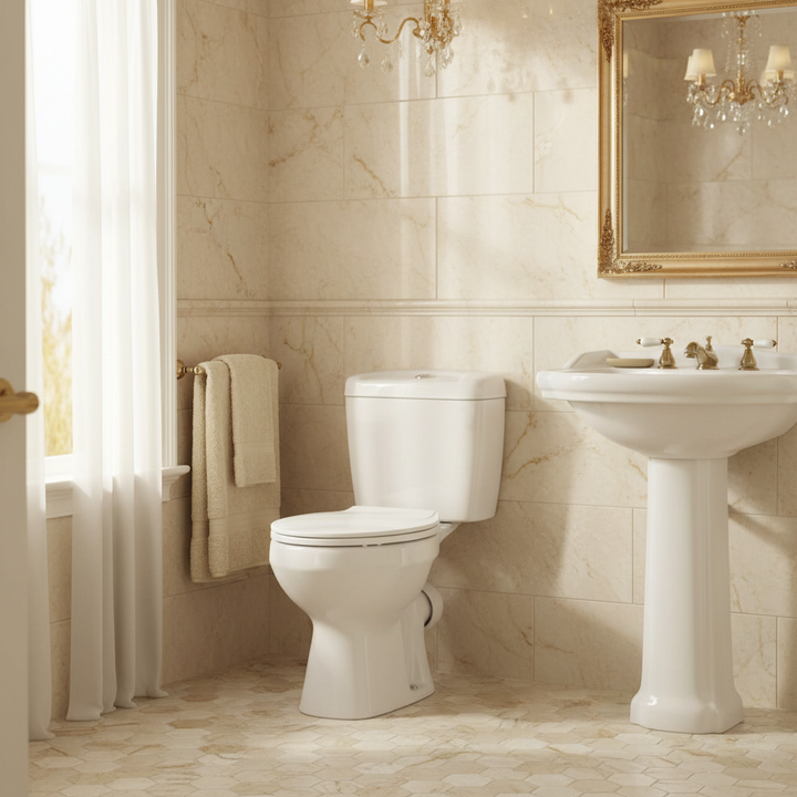 Nuie Melbourne Close Coupled Toilet &amp; Standard Toilet Seat