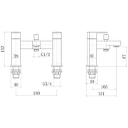 Eliseo Ricci Neo Bath Shower Mixer - Technical drawing
