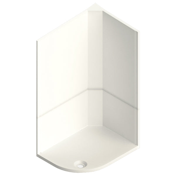 Neptune 1200 x 900mm Porcelain White Offset Quadrant Leak Free Shower Pod - Left Hand