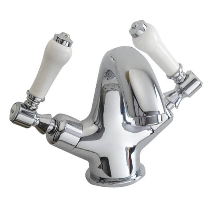 Eliseo Ricci Newbury Basin Mixer - White Handles