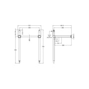 Hudson Reed Richmond Basin Stand - Technical drawing