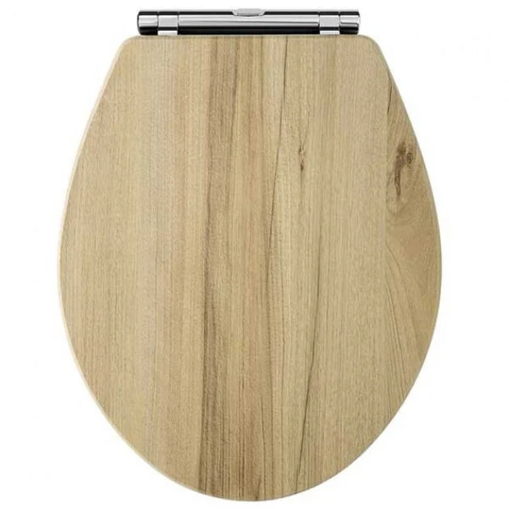 Premier Replacement Carlton Wooden Soft Close Toilet Seat &amp; Cover - Natural Walnut