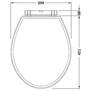 Premier Replacement Carlton Wooden Soft Close Toilet Seat & Cover - Natural Walnut - Technical drawing