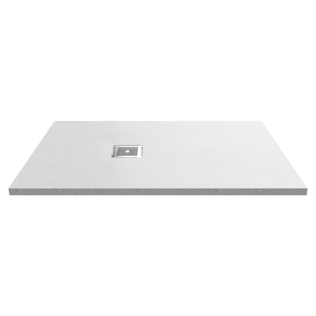 Nuie Pearlstone 1200 x 800mm Slate Rectangular Shower Tray - White