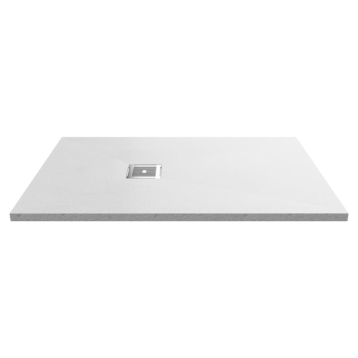 Nuie Pearlstone 1200 x 800mm Slate Rectangular Shower Tray - White